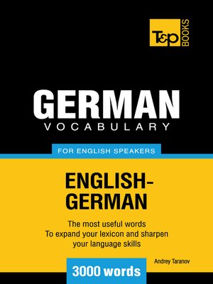 cover image of German Vocabulary for English Speakers